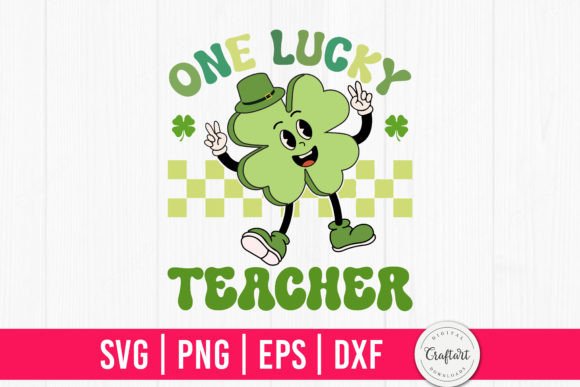 One Lucky Teacher Retro SVG