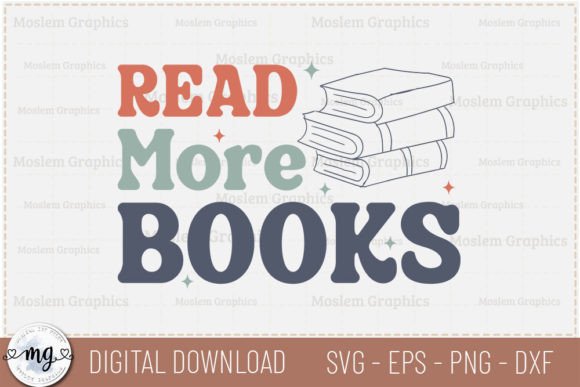 Read More Books - Retro Book Lover SVG