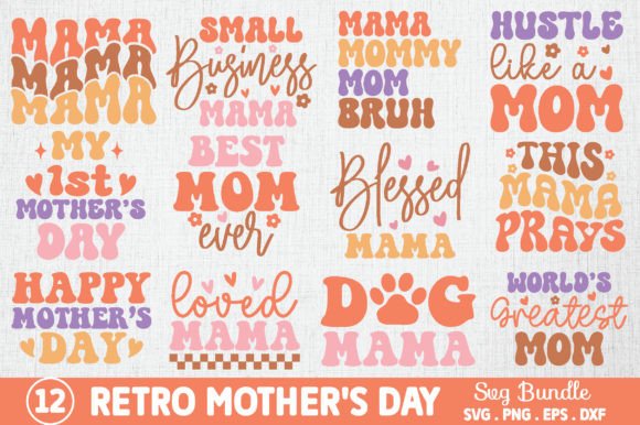 Retro Mother s Day SVG Bundle
