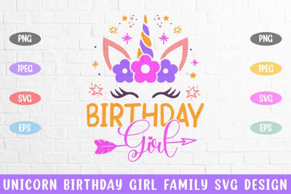 Unicorn Birthday Girl Sparkle Svg Design