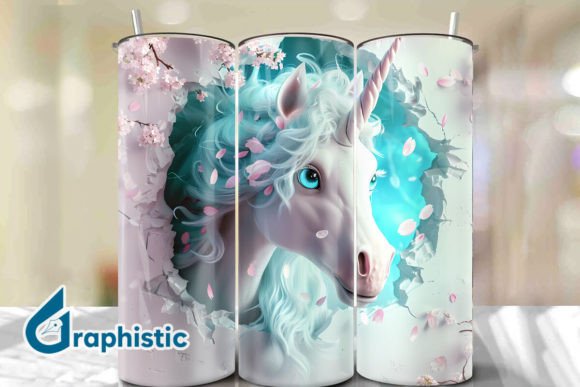 Valentine Unicorn Floral Tumbler Wrap 27