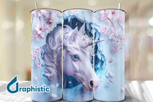 Valentine Unicorn Floral Tumbler Wrap 31
