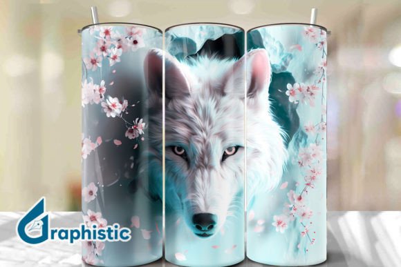 Valentine Wolf Floral Tumbler Wrap 24