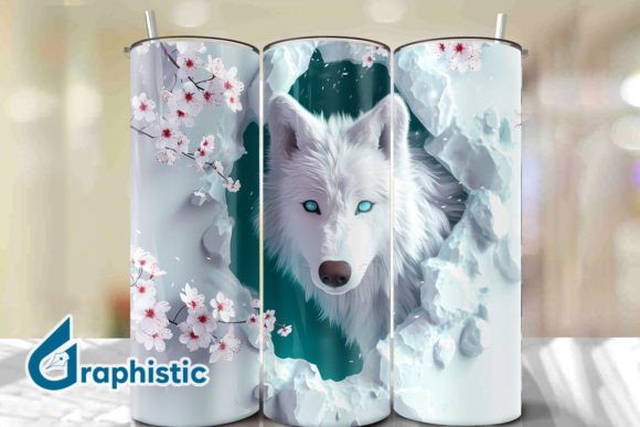 Valentine Wolf Floral Tumbler Wrap 27