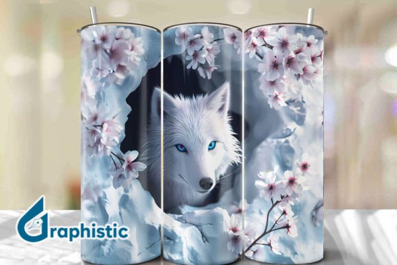 Valentine Wolf Floral Tumbler Wrap 31