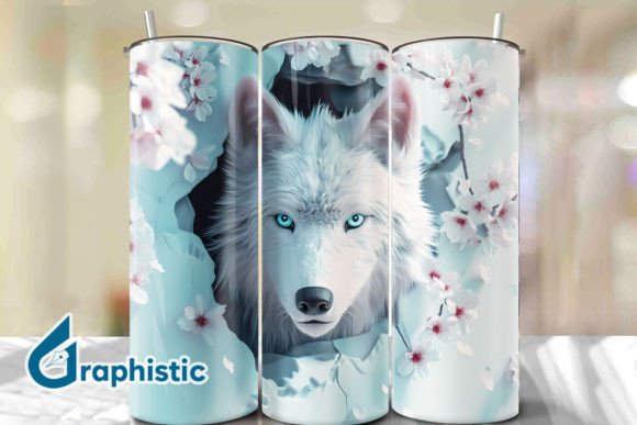 Valentine Wolf Floral Tumbler Wrap 33