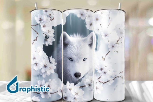 Valentine Wolf Floral Tumbler Wrap 35